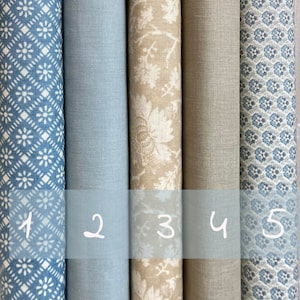 Tessuto cotone americano, tagli da 20x110 cm, tessuto per patchwork, cucito creativo, pupazzeria, la vie boheme french general, moda fabrics