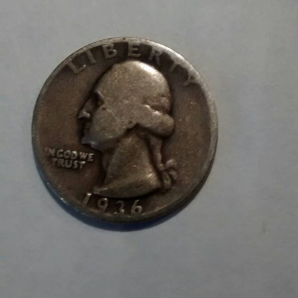 1936 90% Silver Washington Quarter