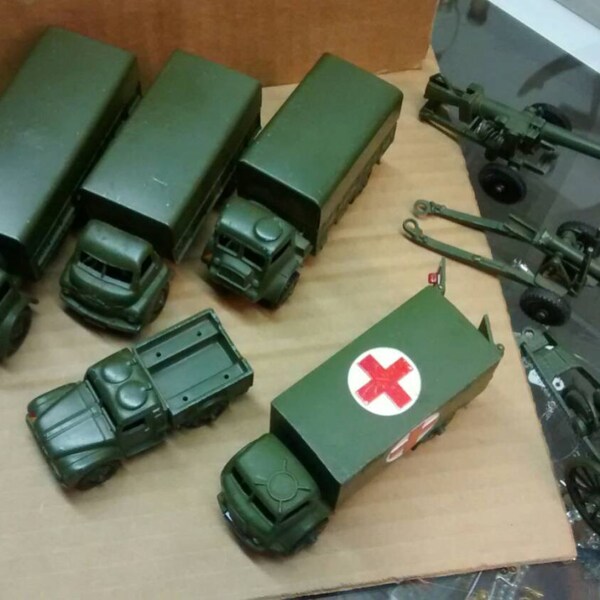 Set of Vintage 1950s Dinky Military Toys made in England