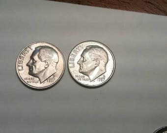 1987-P And 1987-D Roosevelt Dime