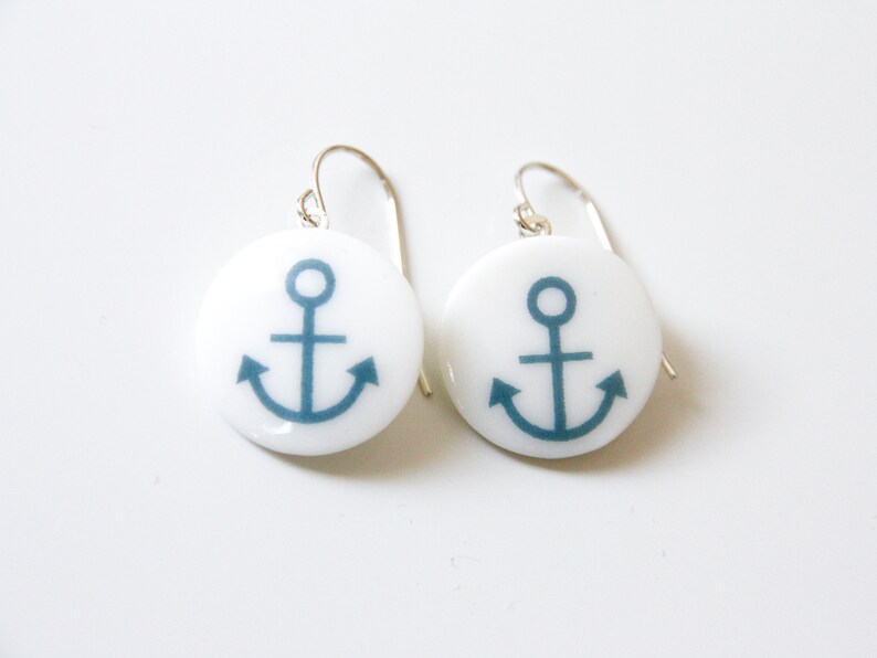 Pendant earrings from snow-white, blue anchor image 1