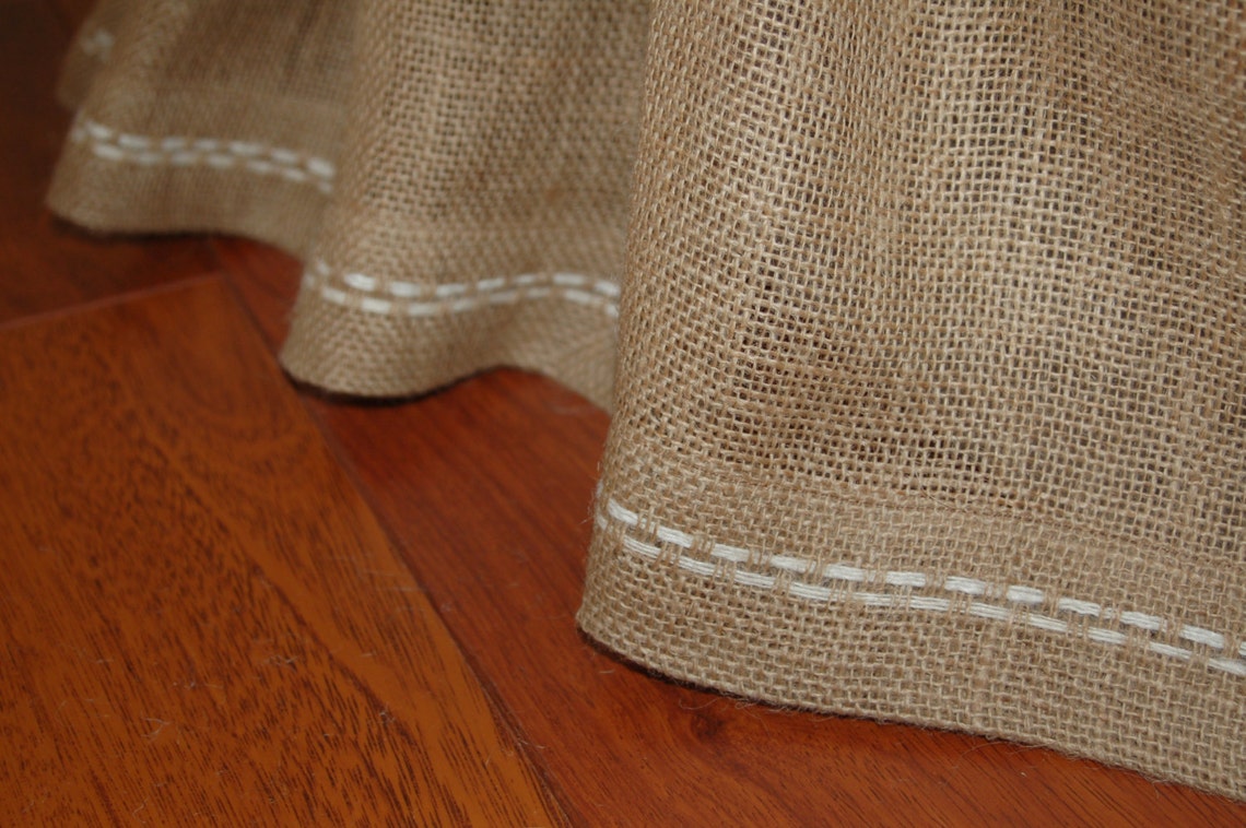 Rustic Natural Burlap Bedskirt Ruffled With Hand Etsy