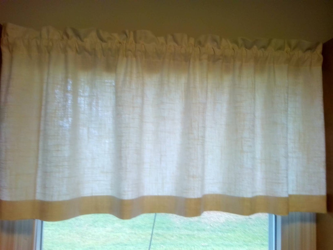 Window Peprus Linen Window Valance in off White Papyrus Ivory/light Beige 14 Inches ...