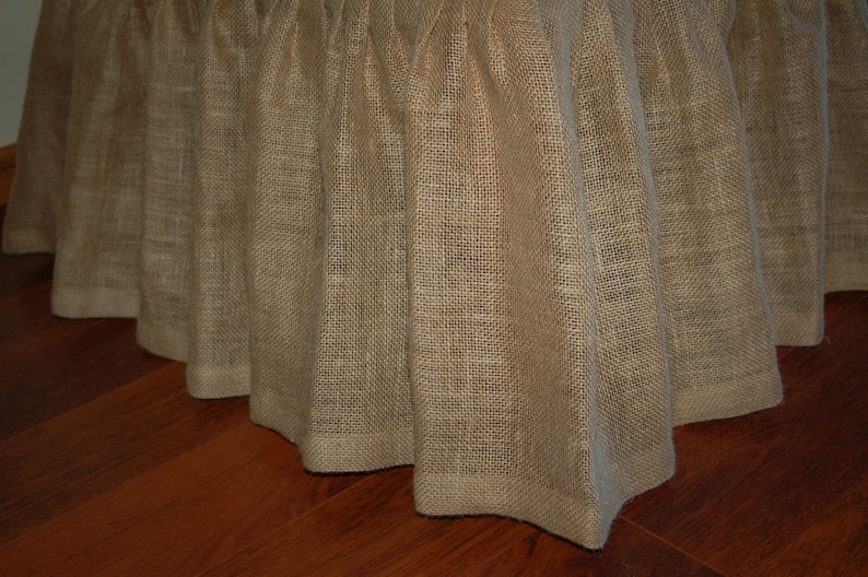 Beautifulstylish Natural Burlap Ruffled Bed Skirt Full Size Etsy