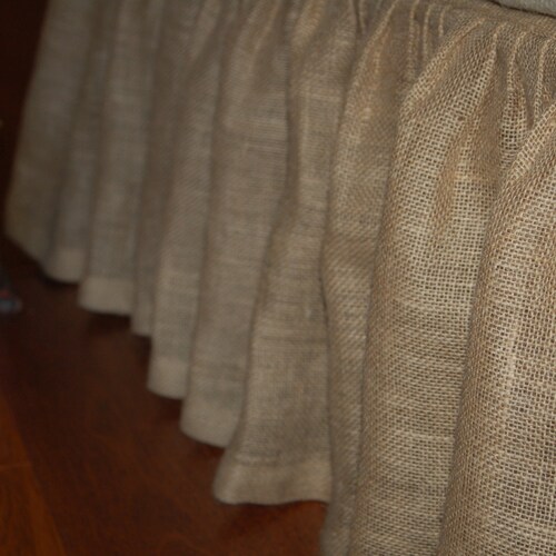 Burlap Bed Skirt Pleated Queen Size 60x80 Etsy