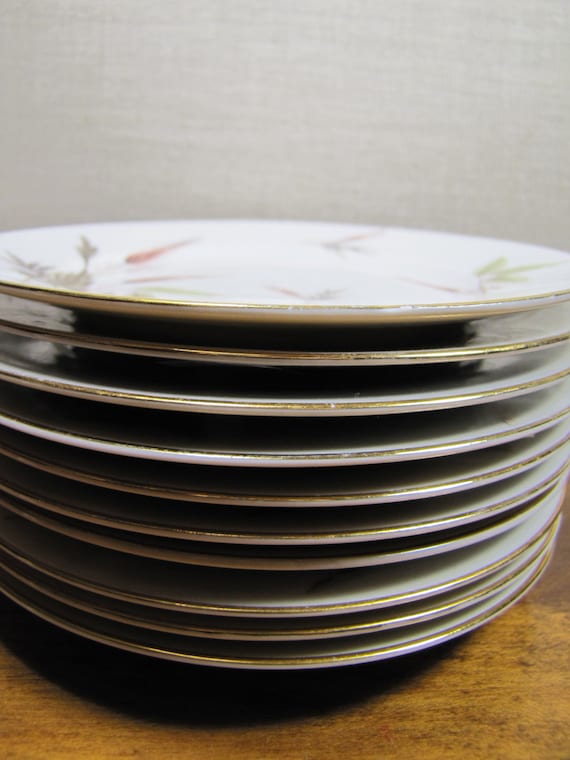 ドイツ　プレート　セット　ビンテージ One (1) Zeh Scherzer - Pattern Number 005985 - Gold Wheat Bread