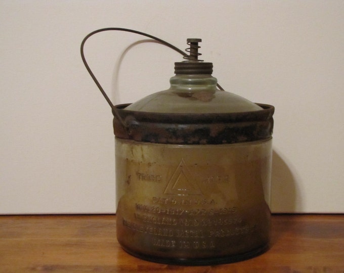 Vintage Glass Kerosene Jar Etsy
