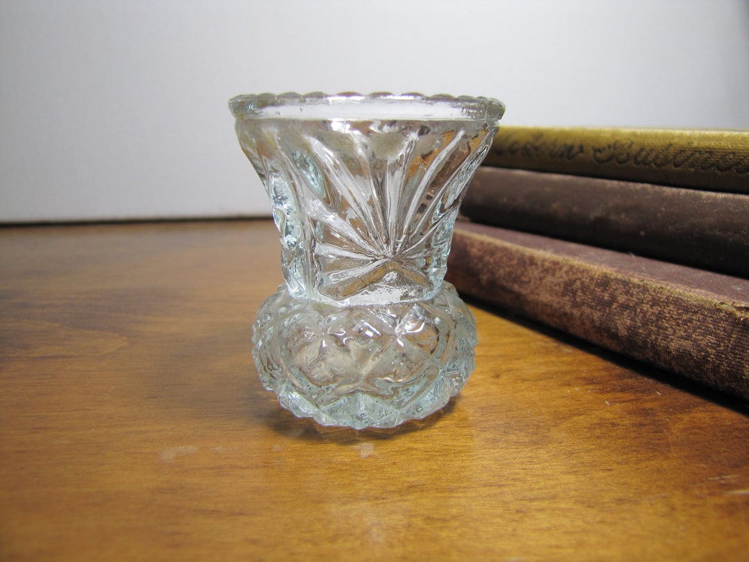 Pressed Glass Toothpick Holder Etsy