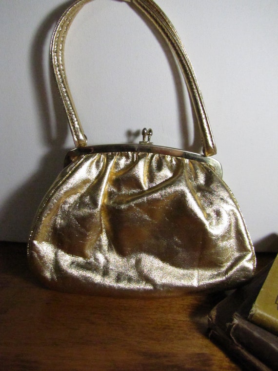 Vintage Garay Ladies Handbag - Gold Metallic Look… - image 1