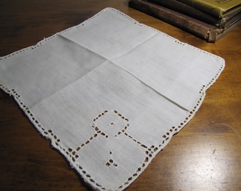 Small Cotton Napkin - Creamy White - Open Work Design