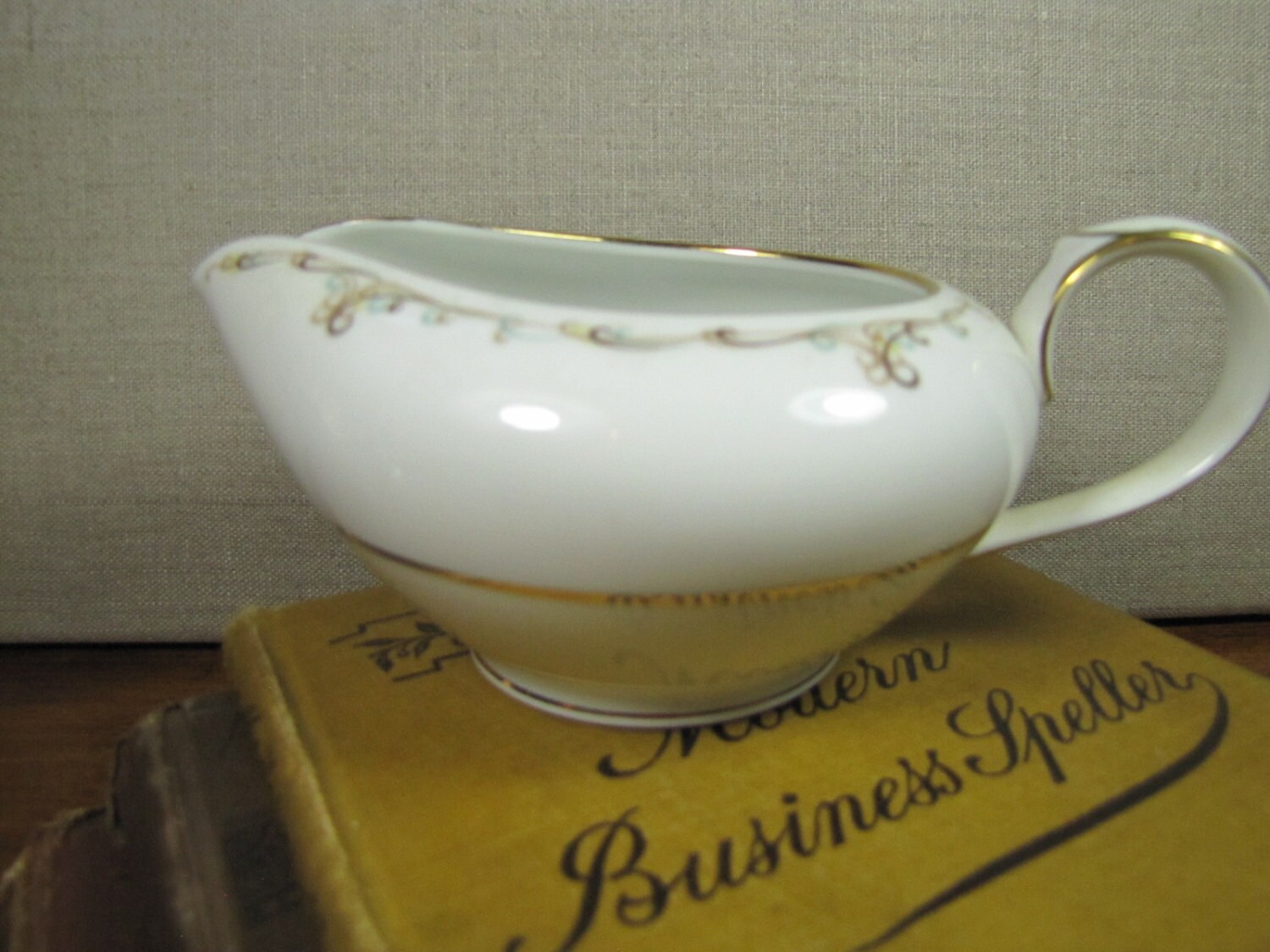Vintage Noritake Esteem Creamer Blue and Brown Scrolls Etsy