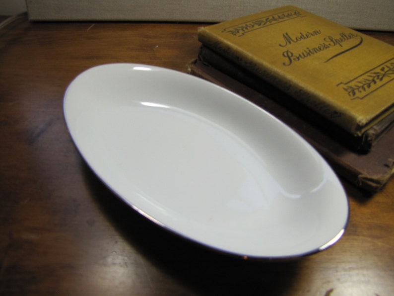 Vintage Noritake Relish Dish Platinum Trim image 1