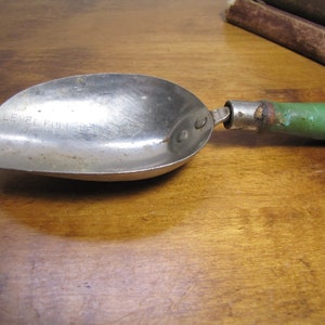 Vintage A & J Green Painted Handle Quarter Cup Scoop