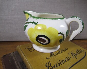 Yellow Flower and Vine Creamer - Green Accents