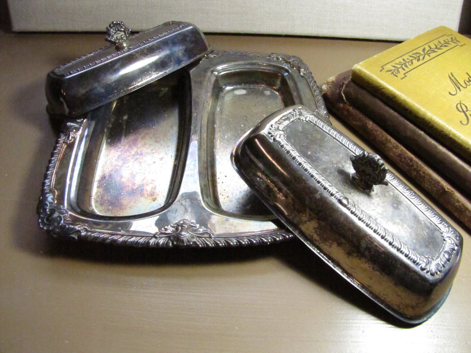 Crosby Silver Plated Double Butter Dish no Glass Liners Etsy UK