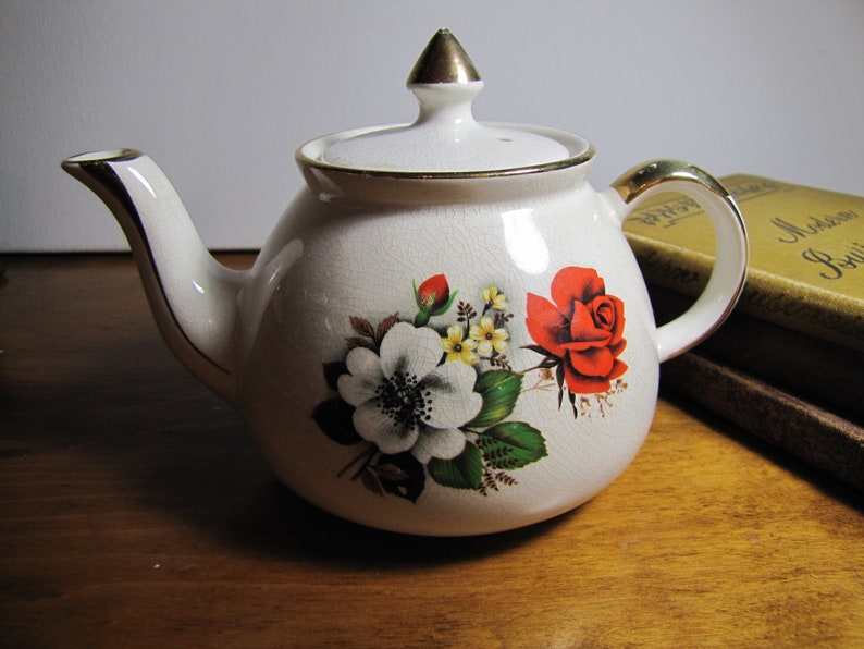 Vintage Hector Gibson Teapot Pattern W885 Red Rose and Etsy