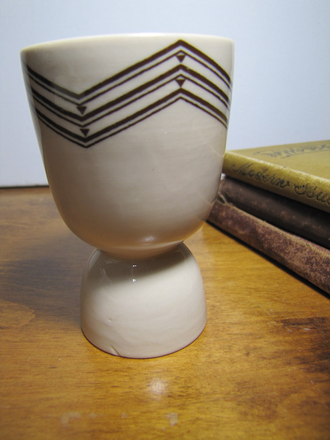 Vintage Teddy's Large Egg Cup Restaurant Ware Tan and Brown Etsy