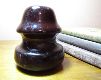 Vintage Dark Brown Porcelain Insulator