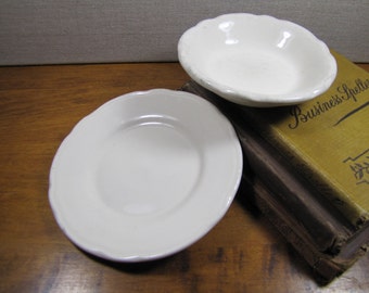 Morco China - Small Plate and Berry Bowl - Dessert Bowl - Creamy White - Restaurant Ware