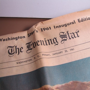 Vintage Newspaper - The Evening Star - Washington, D.C. - January 20, 1961 - Inaugural Edition - Kennedy