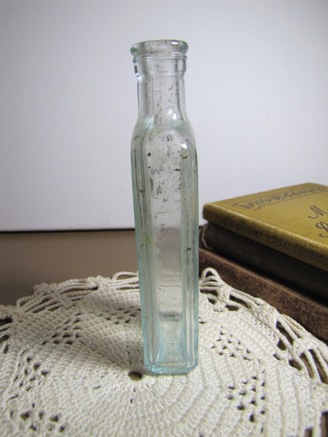 Vintage Pinex Cough Syrup Bottle Very Pale Green Glass Etsy