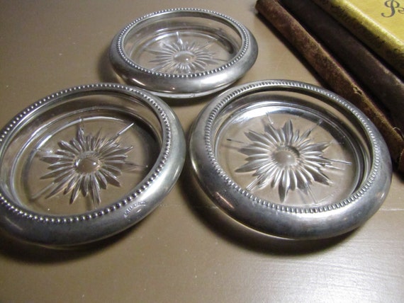 Silver coasters for drinks deals