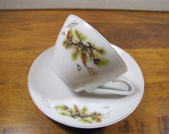 Vintage Small Teacup and Saucer Set - Made in Japan