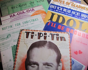 Bundle of Vintage Sheet Music - Twelve (12) Pieces