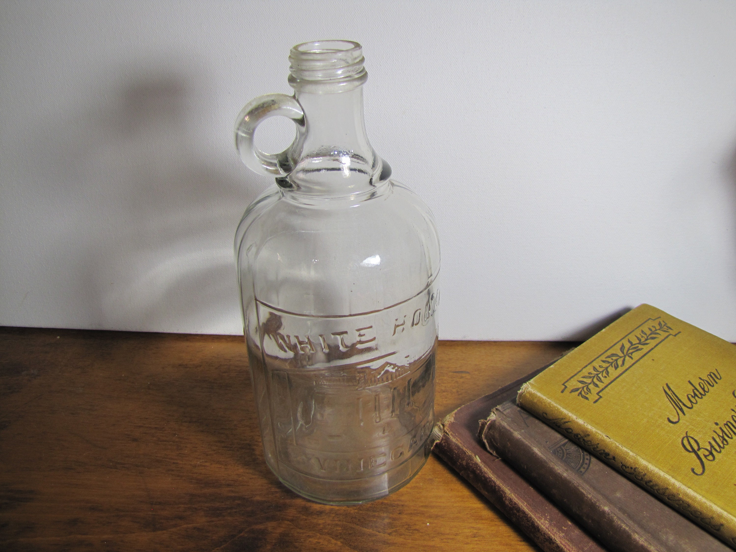 Vintage Glass White House Vinegar Bottle Small Loop Handle Etsy
