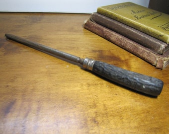 Vintage Honing Rod - Knife Sharpener - Black Plastic Bone Look Handle