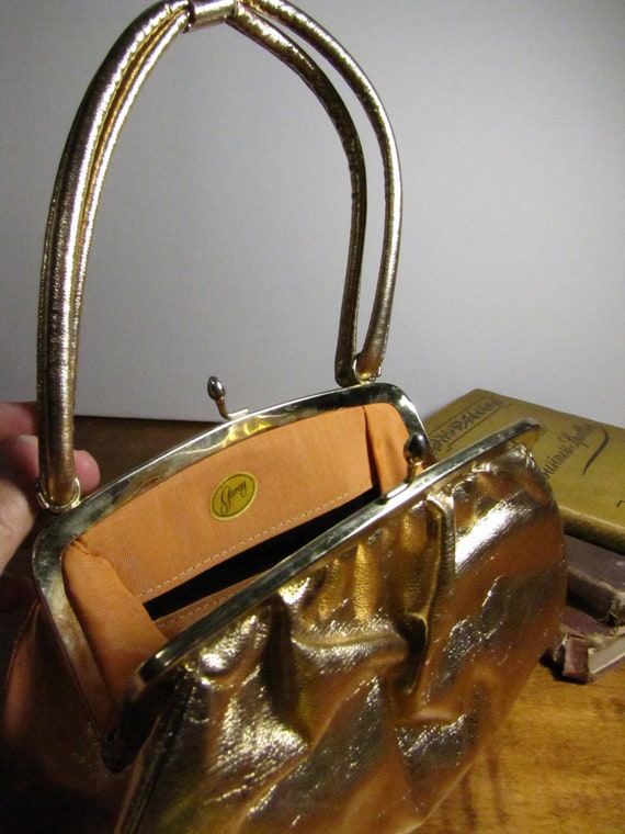 Vintage Garay Ladies Handbag - Gold Metallic Look… - image 3