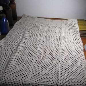 Crocheted Table Runner - Ecru - 34&quot; by 19&quot;
