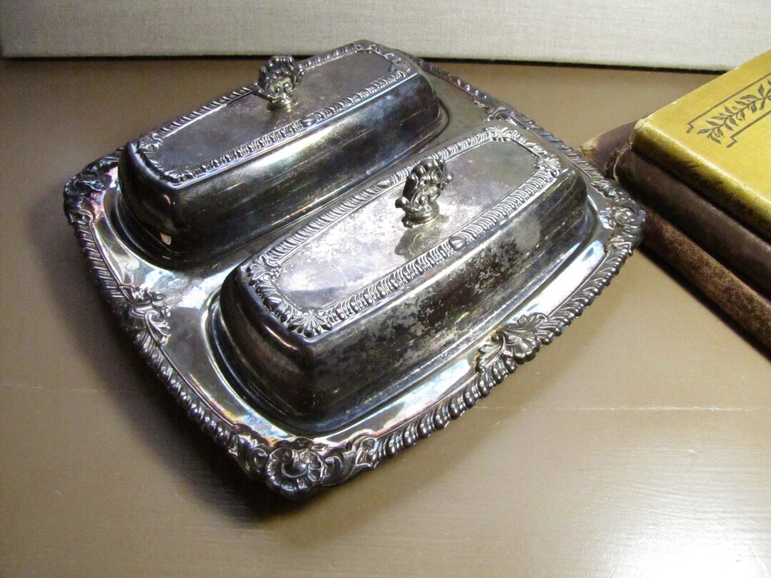 Crosby Silver Plated Double Butter Dish no Glass Liners Included Etsy