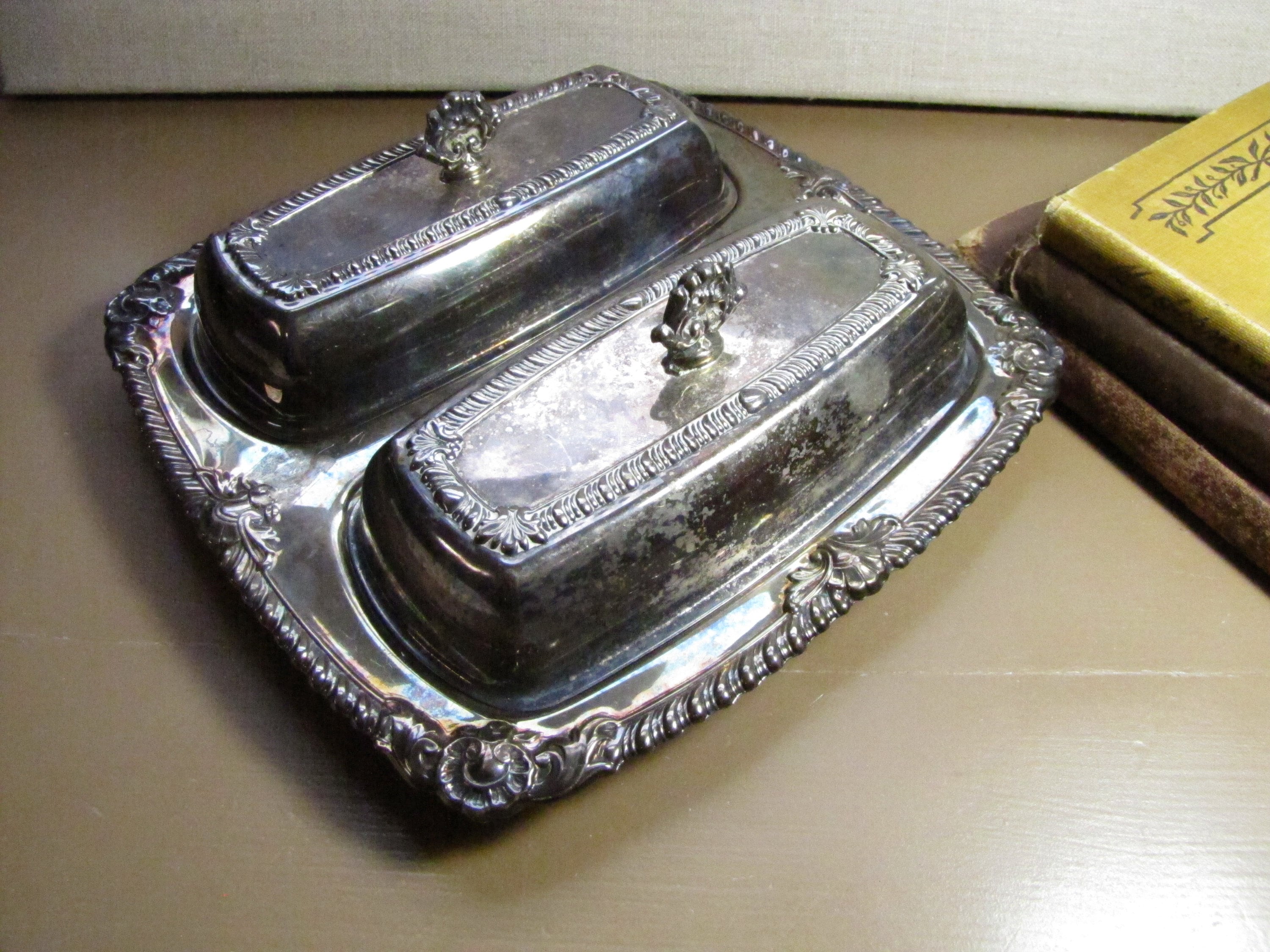 Crosby Silver Plated Double Butter Dish no Glass Liners Etsy UK