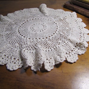 Crocheted Doily - Round - Creamy White