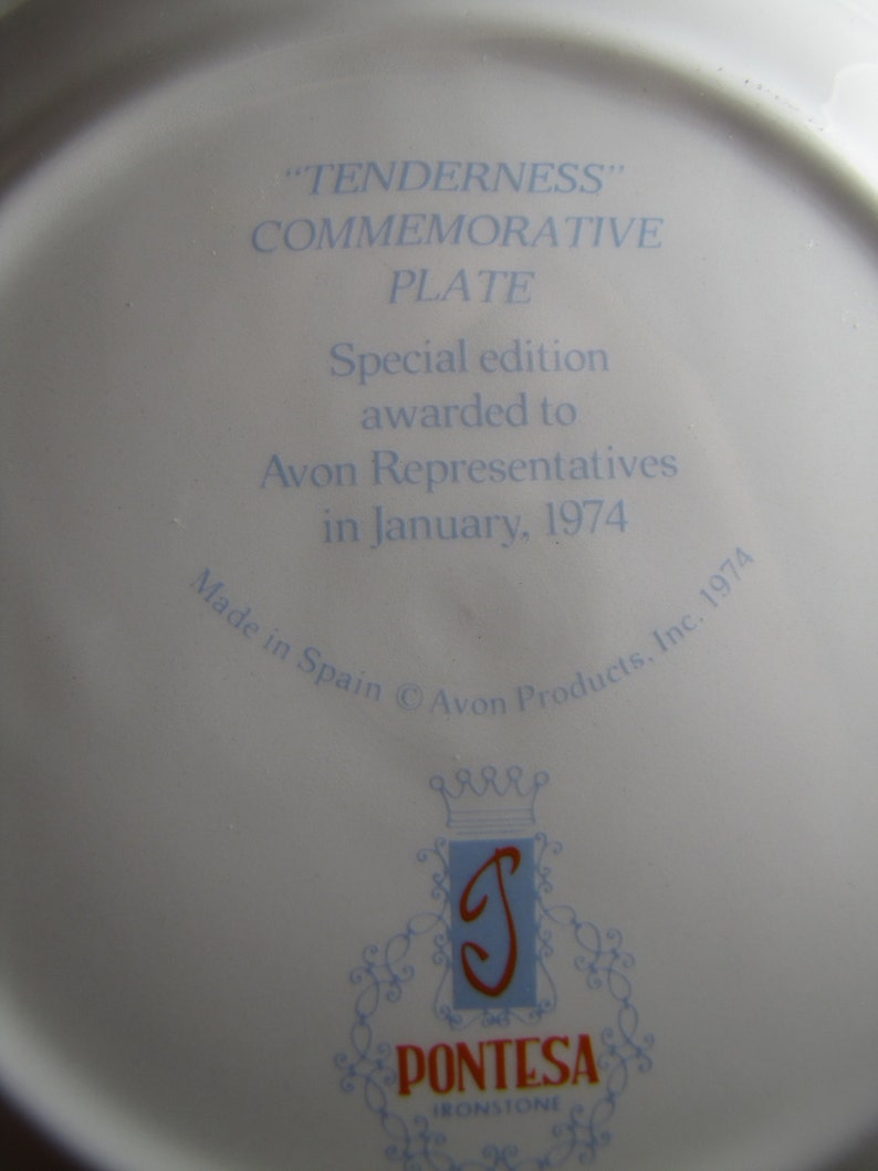 Avon Commemorative Plate Tenderness Pontesa Ironstone Etsy