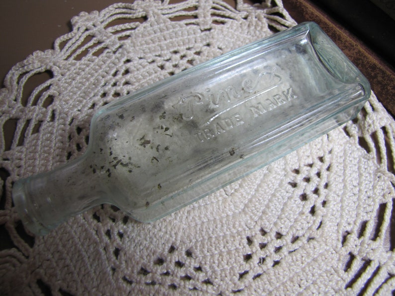 Vintage Pinex Cough Syrup Bottle Very Pale Green Glass Etsy UK