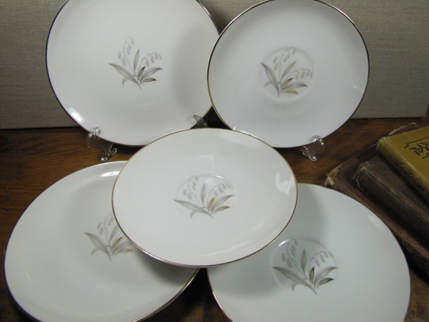 USAで購入 カイソンズ/Golden Rhapsody プレート５枚セット Five (5) Pieces of Kaysons Fine China - Golden Rhapsody - (3