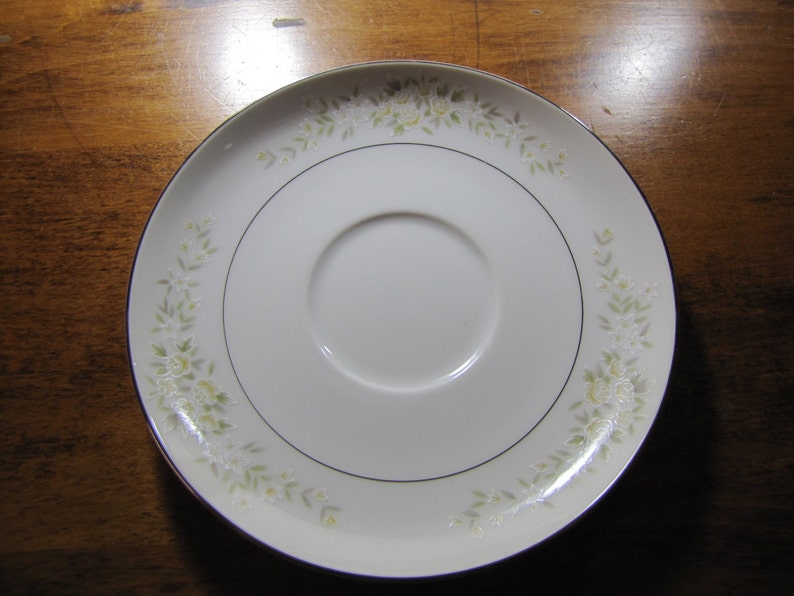 Lady Carolyn Fine China Saucer Pale Yellow and White Flowers Etsy