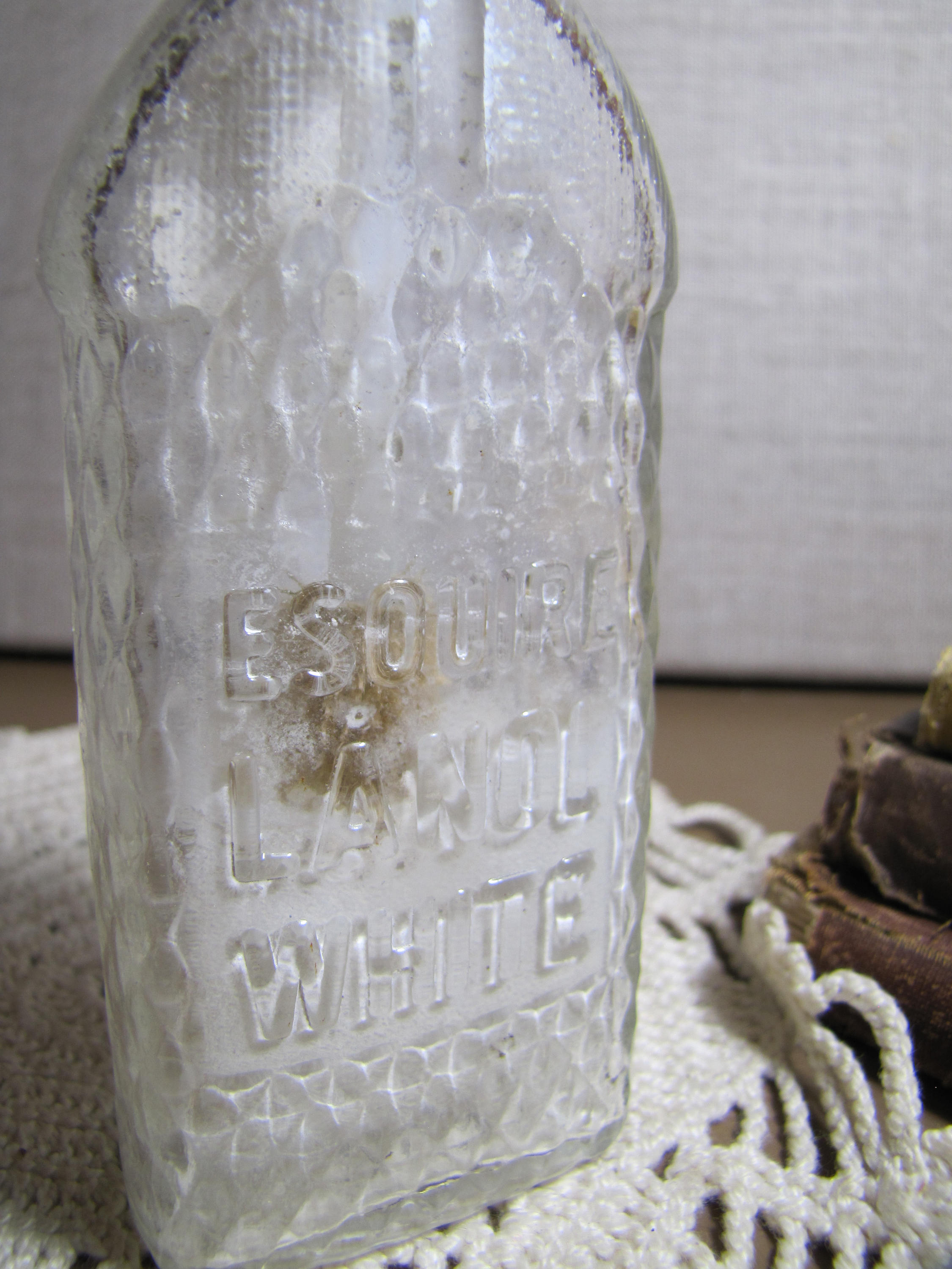 Vintage White Ace Shoe CLeaner Bottle & Box / Plus 2 Vintage Shoe Polish  Bottles