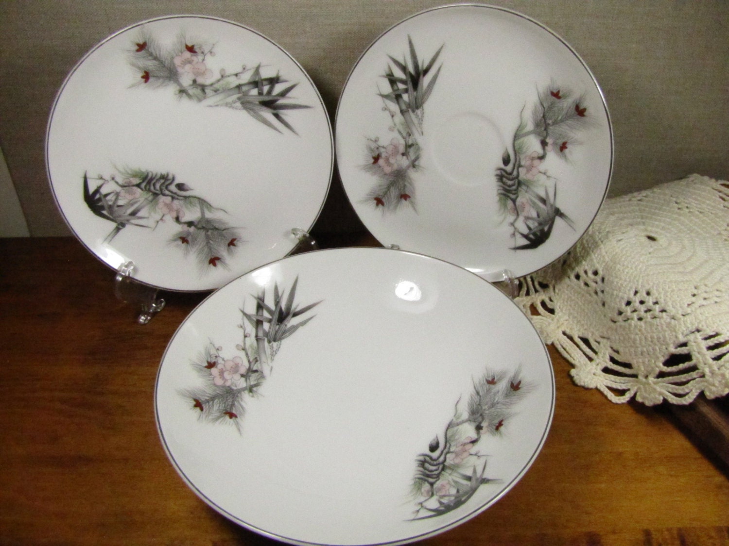 Vintage Kutani China Hand Painted Shallow Bowl and Small Etsy