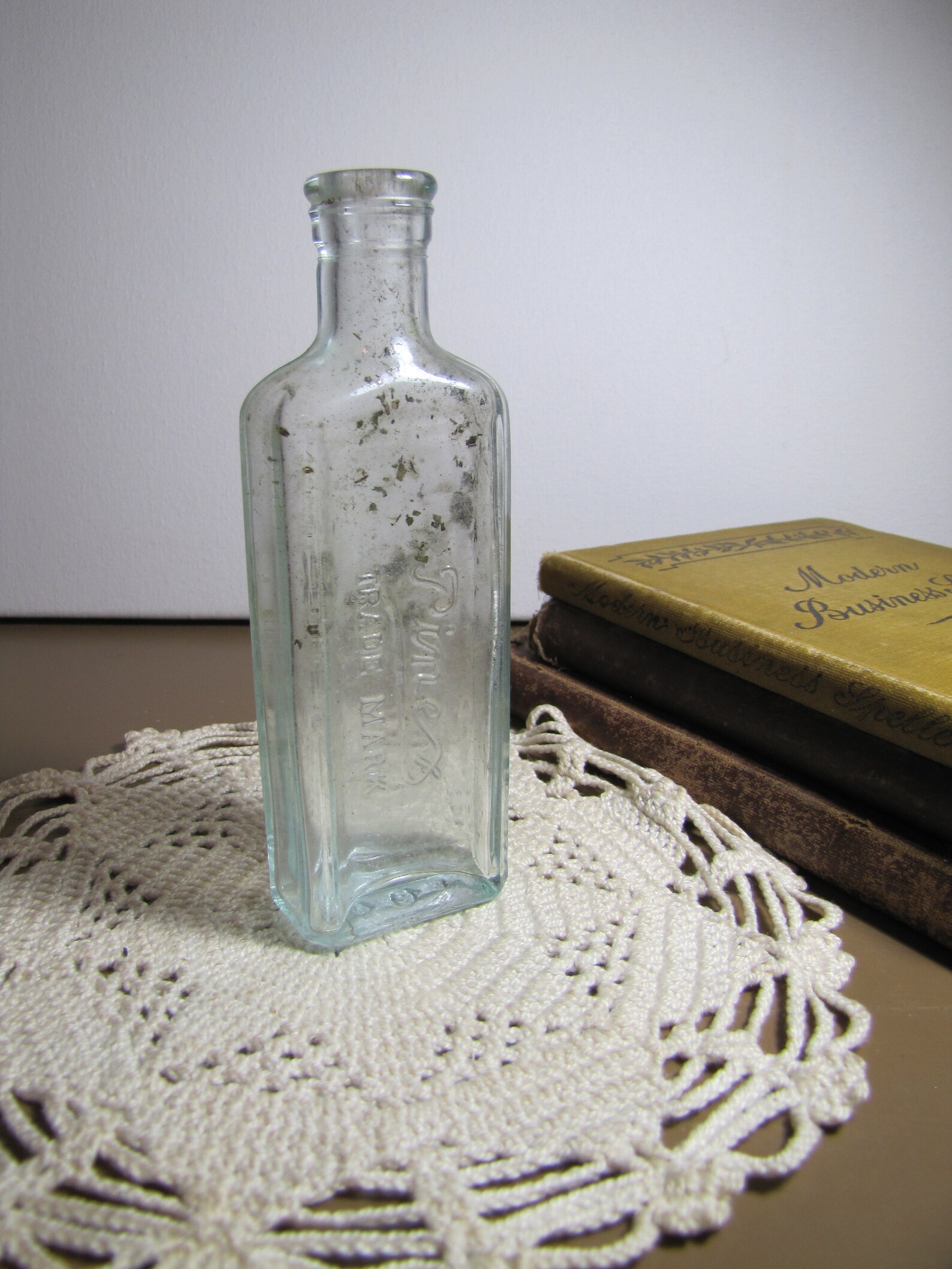 Vintage Pinex Cough Syrup Bottle Very Pale Green Glass Etsy UK
