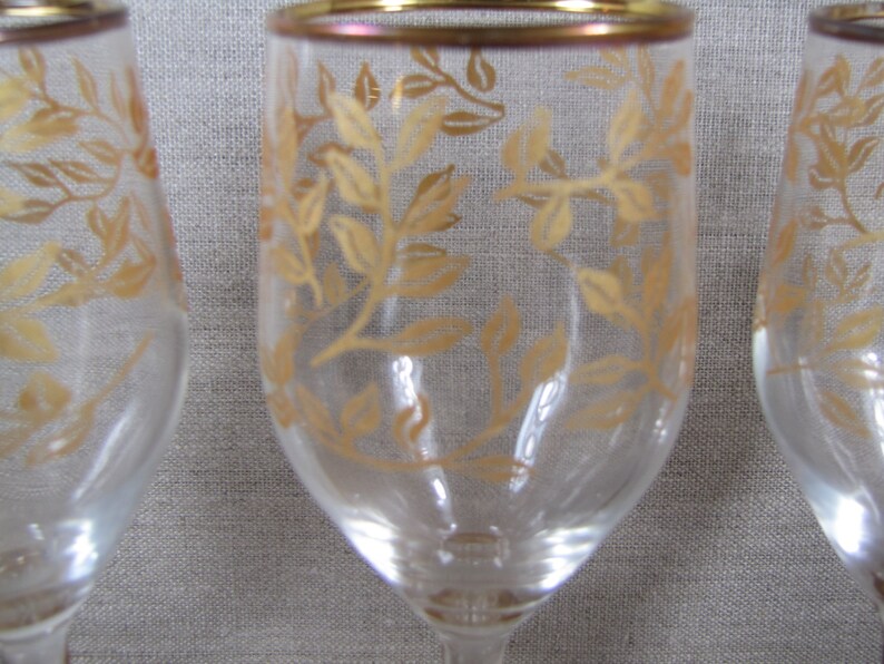 Stemware Wine Glasses Gold Accent Rim Gold Colored Etsy