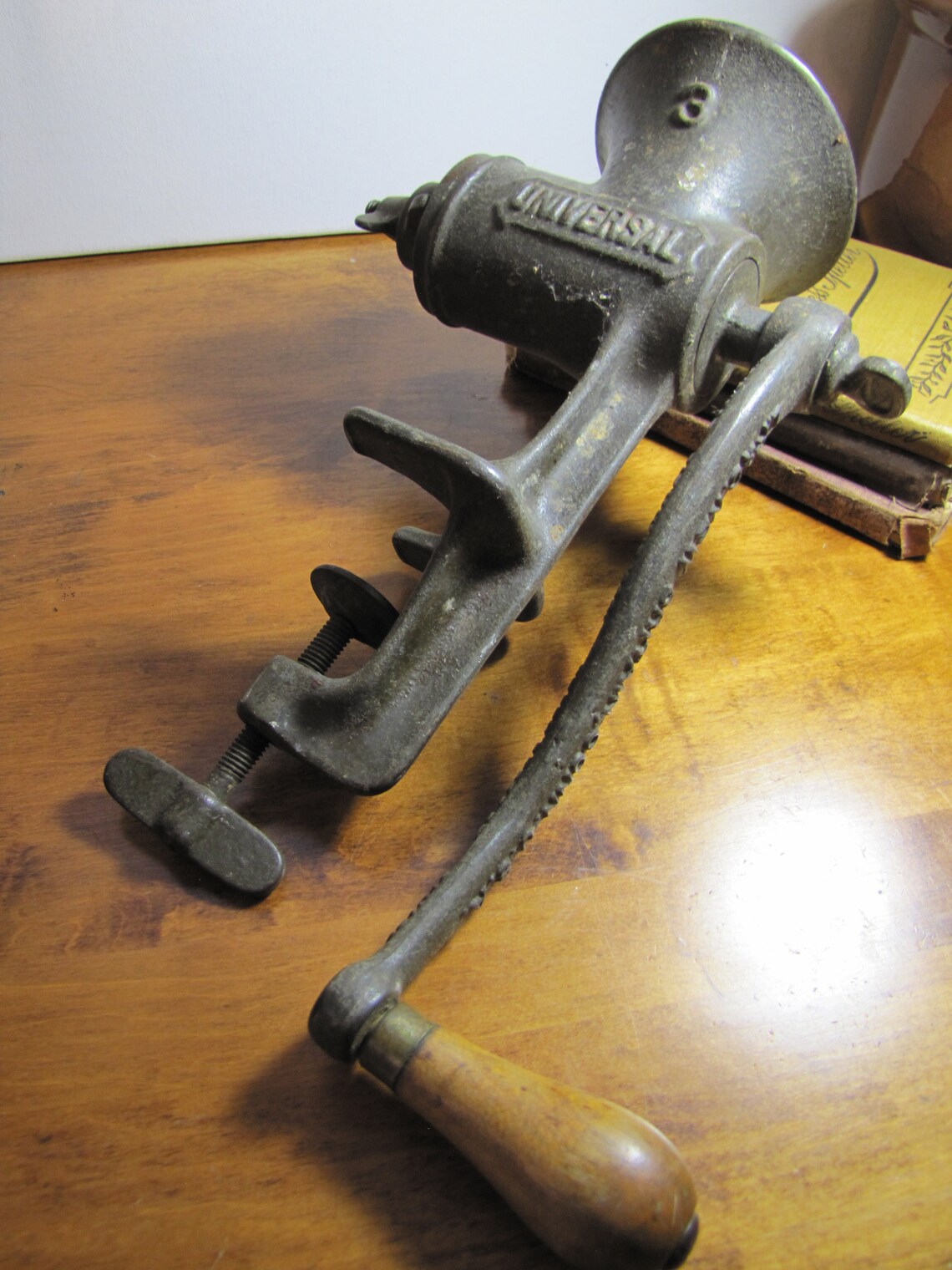 L. F. & C. Universal 3 Cast Iron Meat Grinder Wooden Handle Etsy