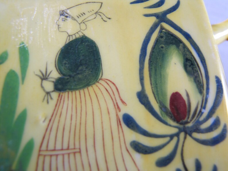 Elite B Small Yellow Teapot Made in Japan Dutch Motif Etsy