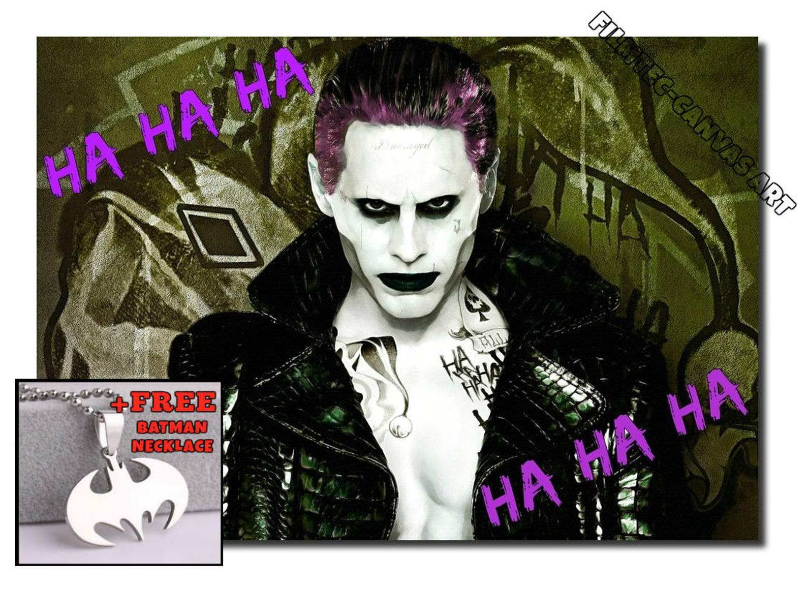 The Joker Purple Hair Inspired Canvas Art Picturesize A1 & | Etsy