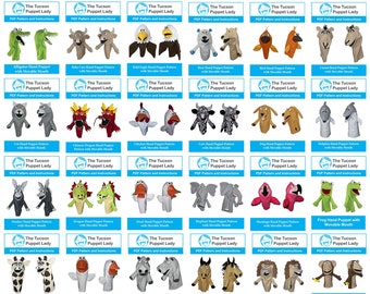 Bundle of All of Our Animal Sewing Puppet Patterns - 60% Off
