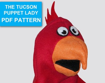 Modello per cucire un pupazzo a forma di pappagallo