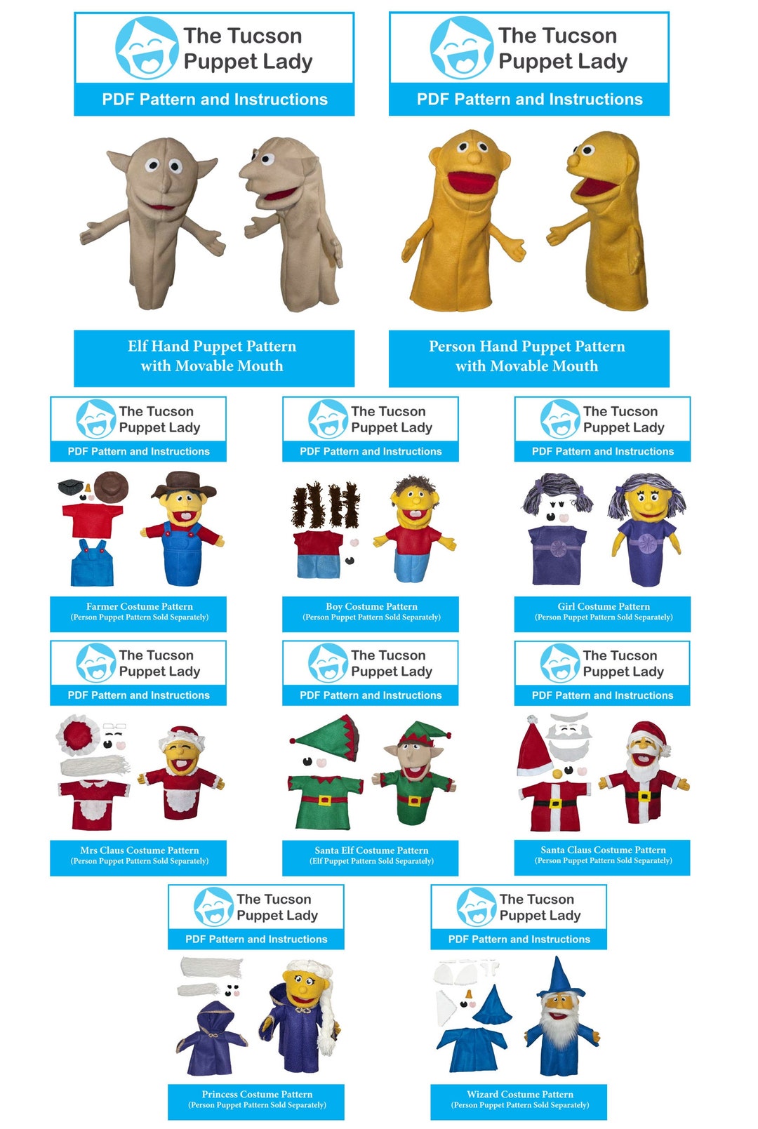 Bundel met naaipatronen voor persoons- en elfenpoppen bij alle kostuums –  50% korting - Etsy België, image size:1080x1609