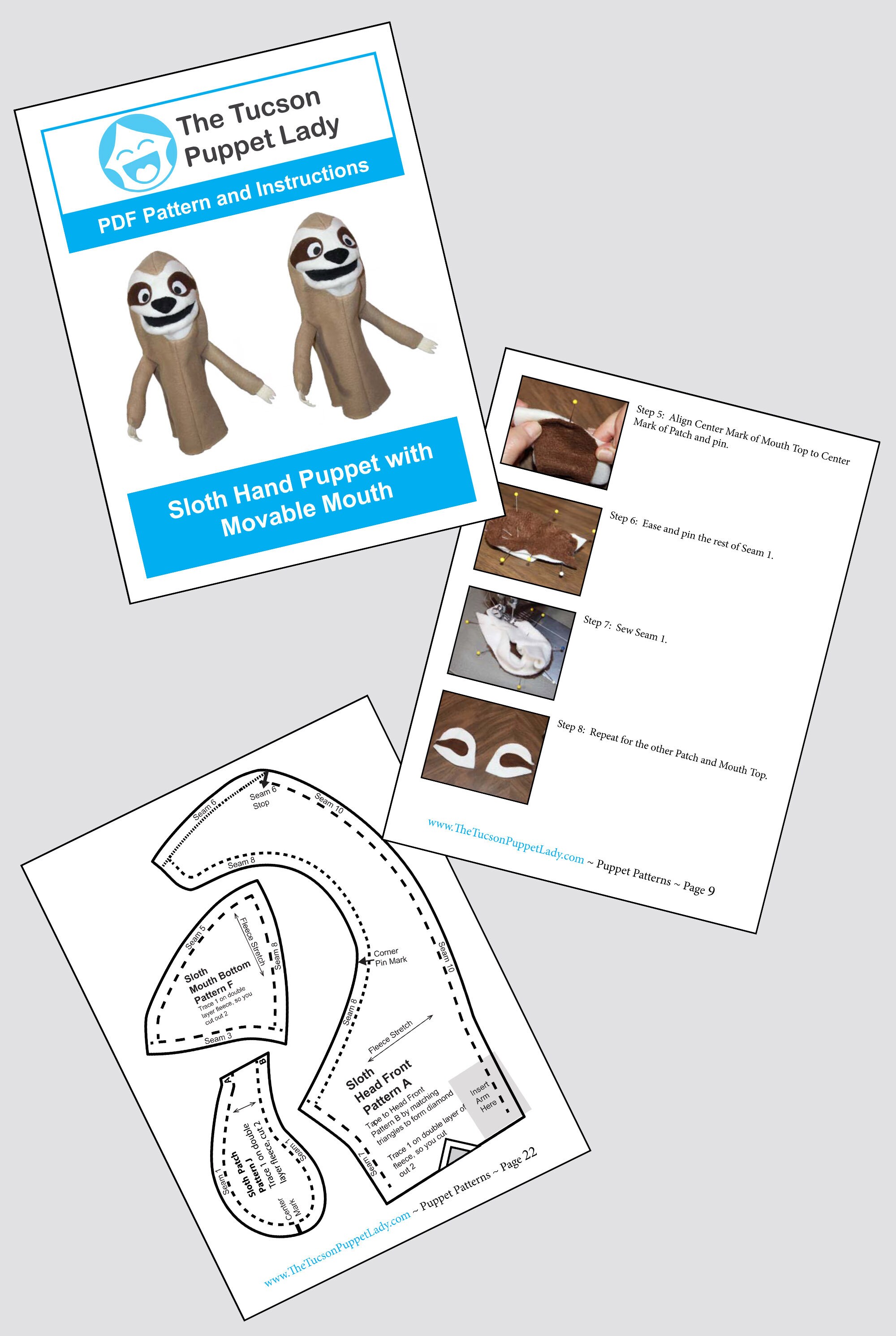 Smuppet Sewing Pattern Sloth Puppet Sewing Pattern - Etsy